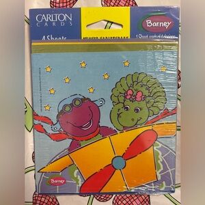 Rare Vintage Pack Of 4 Barney Stickers By American Greetings 2000